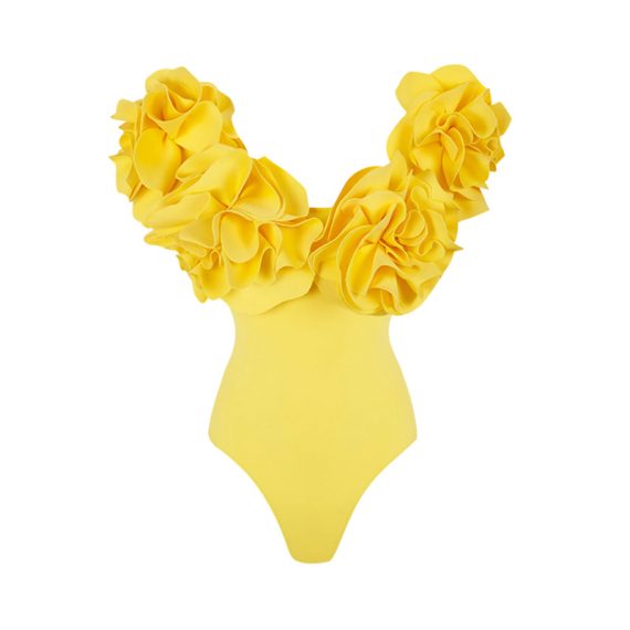 Beach Vacation Suit With Three-Dimensional Flower One-Piece Swimsuit for Women - Image 7